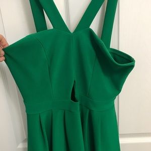 Green Cocktail Dress with Cut Out